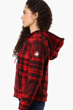 Canada Weather Gear Plaid Fleece Lined Hoodie - Red