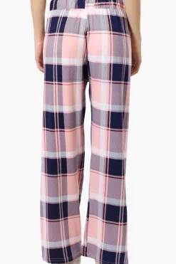 Canada Weather Gear Plaid Wide Leg Pajama Bottoms - Pink