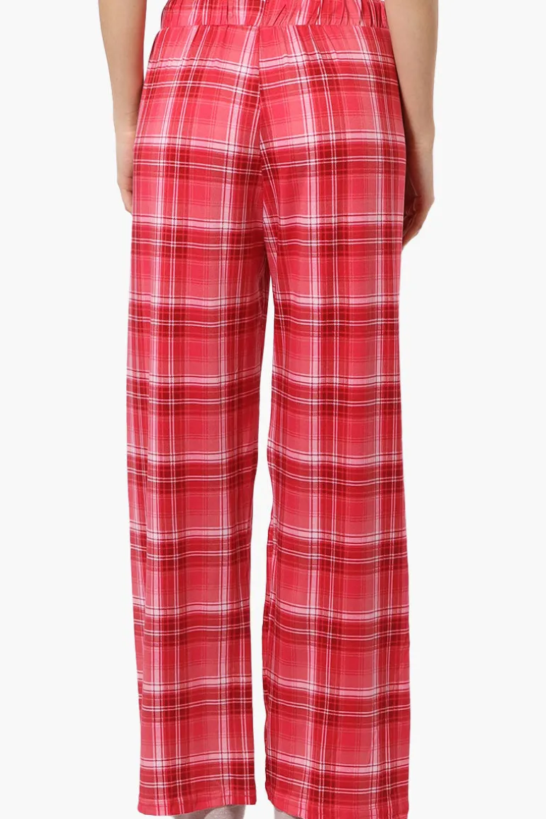 Canada Weather Gear Plaid Wide Leg Pajama Bottoms - Red