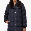 Canada Weather Gear Side Slit Puffer Parka Jacket - Navy