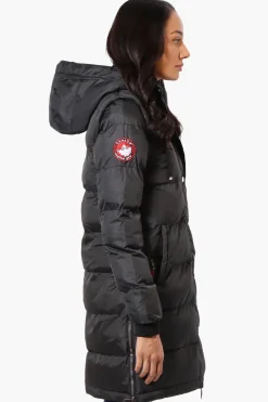 Canada Weather Gear Side Slit Puffer Parka Jacket - Black