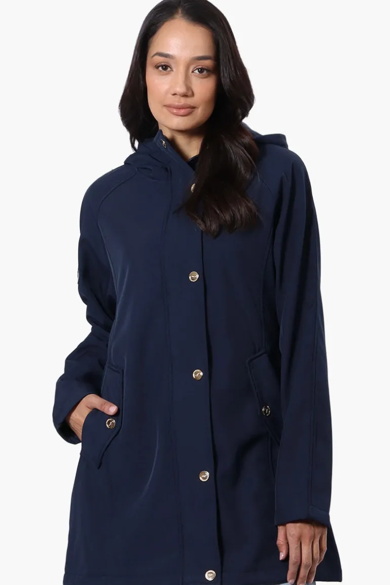 Canada Weather Gear Soft Shell Hooded Lightweight Jacket - Navy