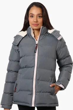 Canada Weather Gear Solid Bubble Bomber Jacket - Grey