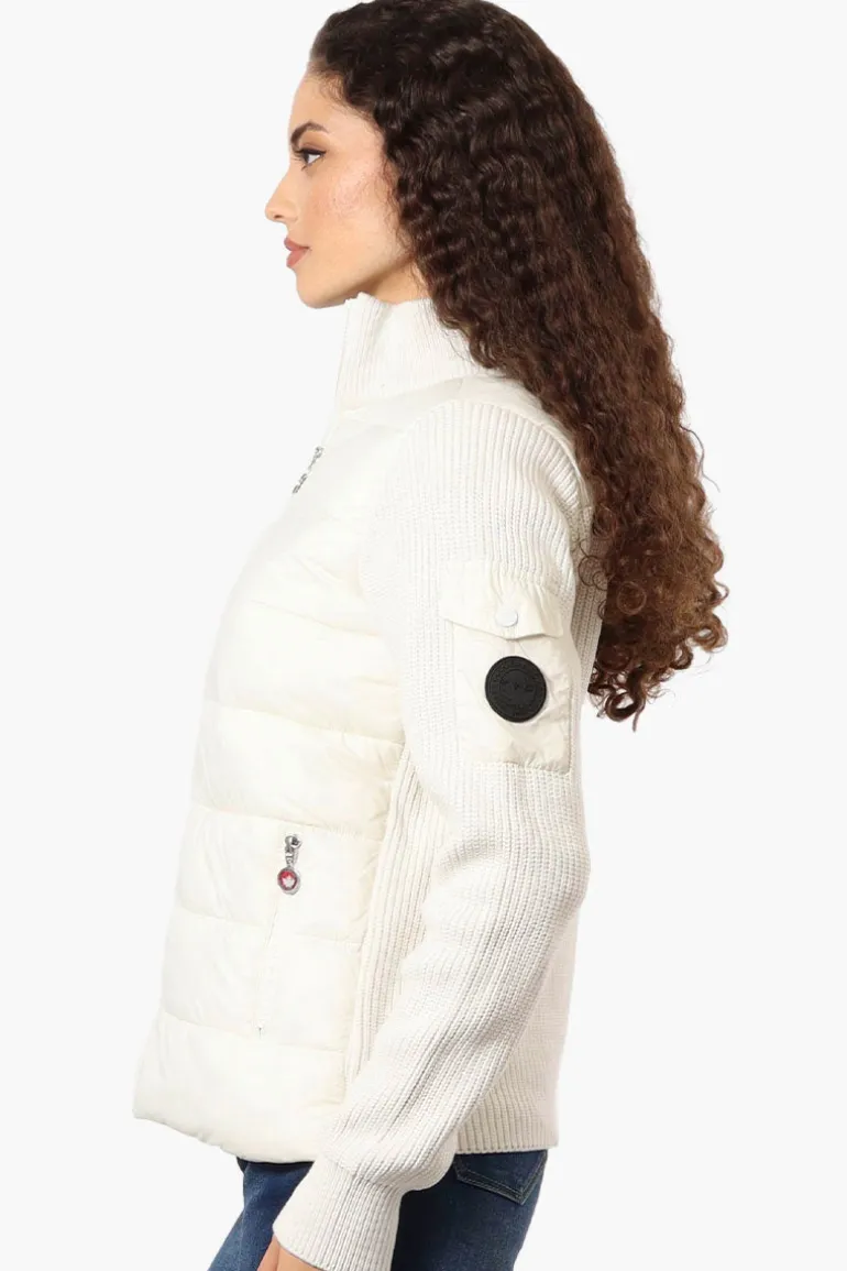 Canada Weather Gear Sweater Knit Polyfill Lightweight Jacket - White