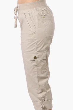 Canada Weather Gear Tie Waist Cargo Capris - Beige