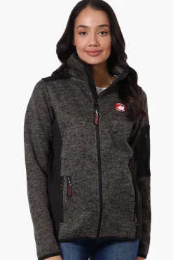 Canada Weather Gear Zip Up Sleeve Pocket Fleece Lightweight Jacket - Black