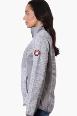 Canada Weather Gear Zip Up Chest Pocket Fleece Lightweight Jacket - Grey