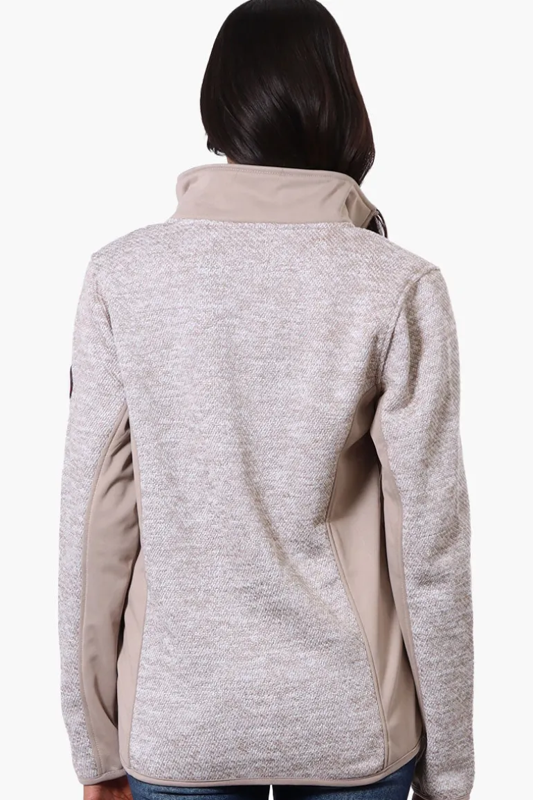 Canada Weather Gear Zip Up Chest Pocket Fleece Lightweight Jacket - Beige