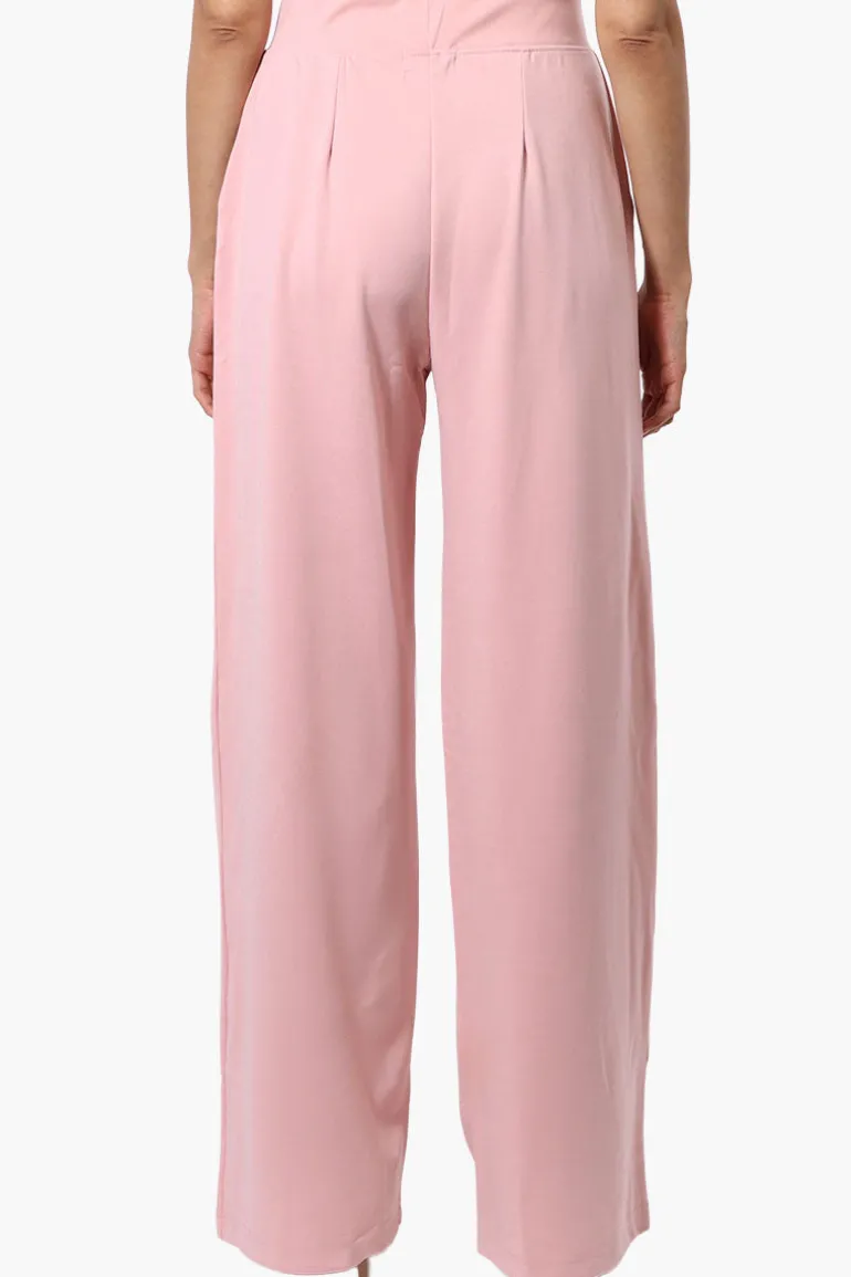 Costa Blanca Pleated Wide Leg Pants - Pink