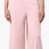 Costa Blanca Solid Fold Over Cropped Pants - Pink