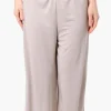 Costa Blanca Solid Fold Over Cropped Pants - Beige