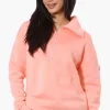 Fahrenheit Basic 1/4 Zip Pullover Sweater - Pink