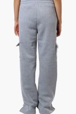 Fahrenheit Fleece Tie Waist Cargo Sweatpants - Grey
