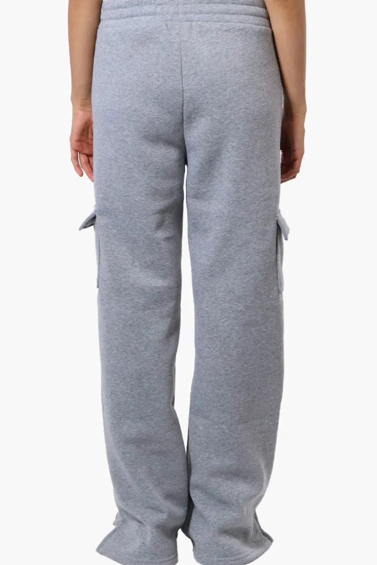 Fahrenheit Fleece Tie Waist Cargo Sweatpants - Grey