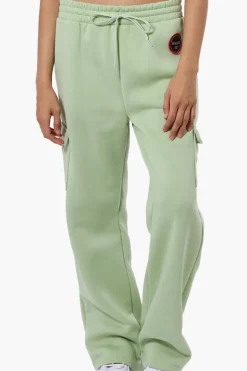 Fahrenheit Fleece Wide Leg Cargo Sweatpants - Green