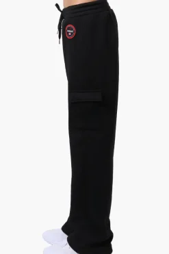 Fahrenheit Fleece Wide Leg Cargo Sweatpants - Black