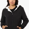 Fahrenheit Hooded Fleece Lined Windbreaker Lightweight Jacket - Black