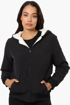 Fahrenheit Hooded Fleece Lined Windbreaker Lightweight Jacket - Black