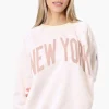 Fahrenheit London Print Fleece Crewneck Sweatshirt - Cream