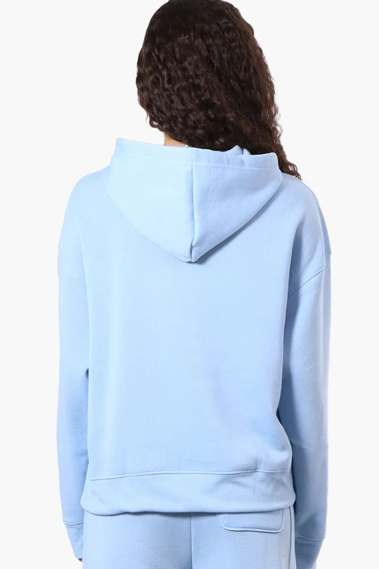 Fahrenheit Oversized Aspen Print Hoodie - Blue