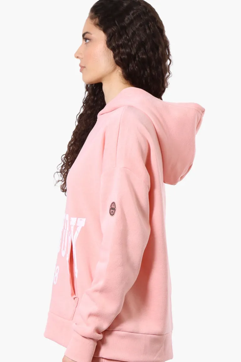 Fahrenheit Oversized New York Print Hoodie - Pink