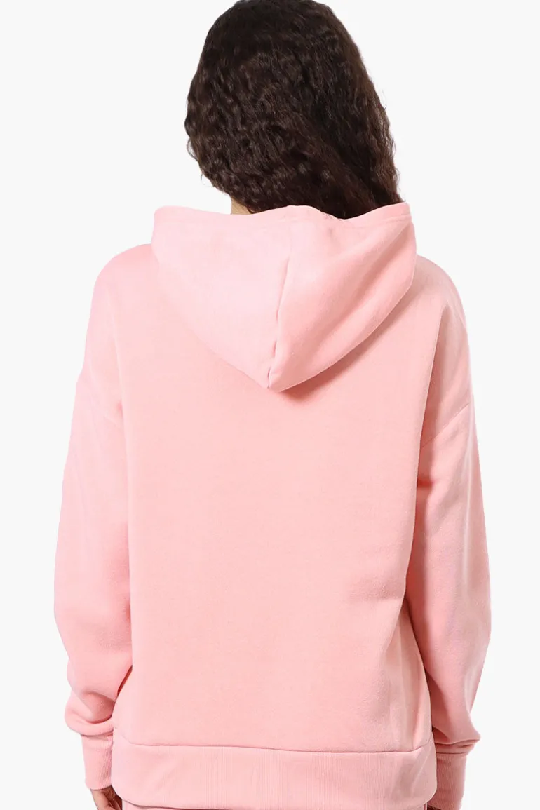 Fahrenheit Oversized New York Print Hoodie - Pink