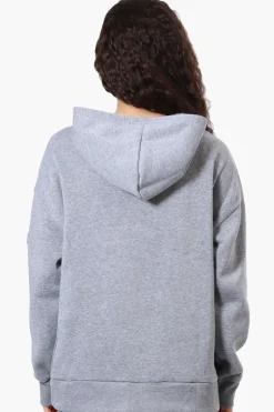 Fahrenheit Oversized New York Print Hoodie - Grey