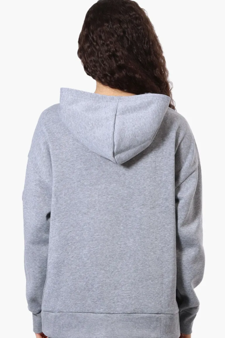 Fahrenheit Oversized New York Print Hoodie - Grey