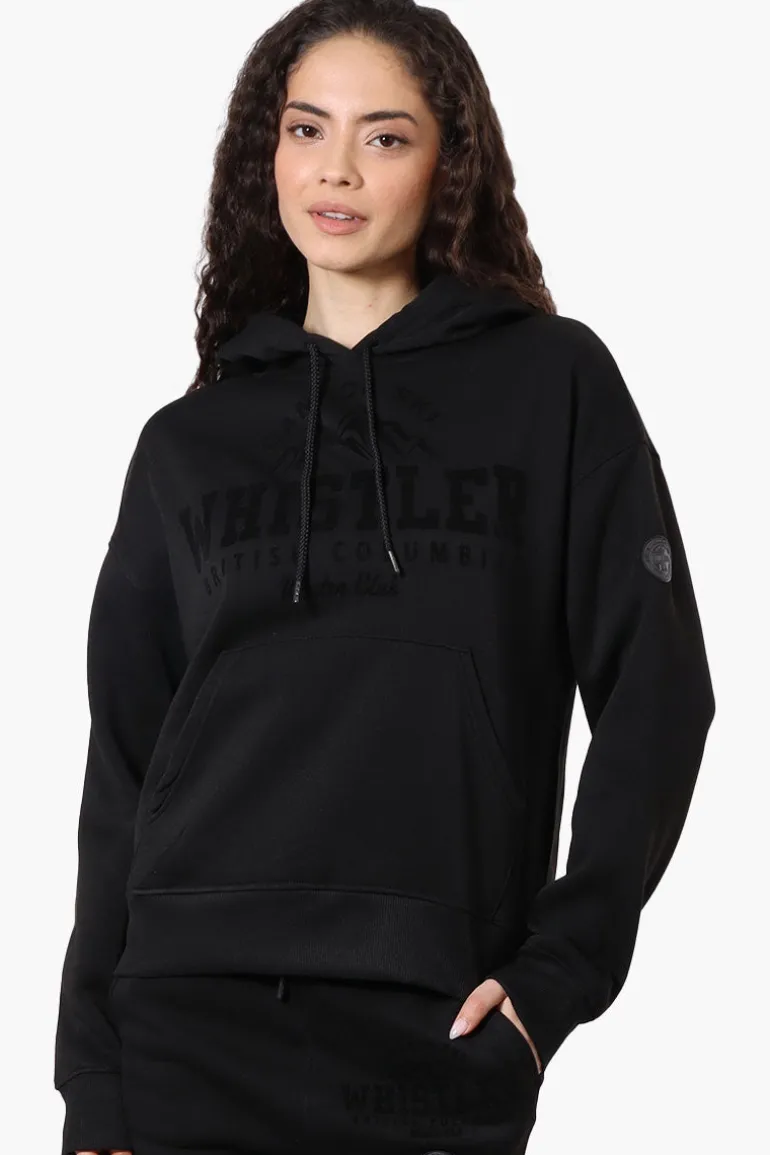 Fahrenheit Oversized Whistler Print Hoodie - Black