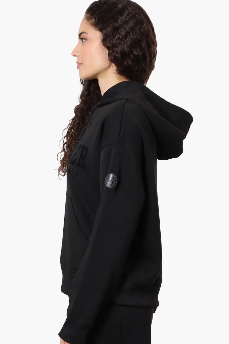 Fahrenheit Oversized Whistler Print Hoodie - Black
