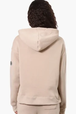 Fahrenheit Oversized Whistler Print Hoodie - Beige