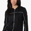 Fahrenheit Piping Detail Zip Up Hoodie - Black