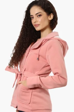 Fahrenheit Sherpa Lined Double Breasted Lightweight Jacket - Pink