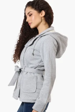 Fahrenheit Sherpa Lined Double Breasted Lightweight Jacket - Grey