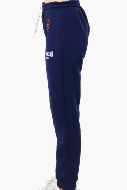 Fahrenheit Tie Waist Brooklyn Print Joggers - Navy
