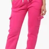 Fahrenheit Tie Waist Cargo Joggers - Pink