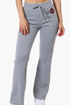 Fahrenheit Tie Waist Flared Sweatpants - Grey