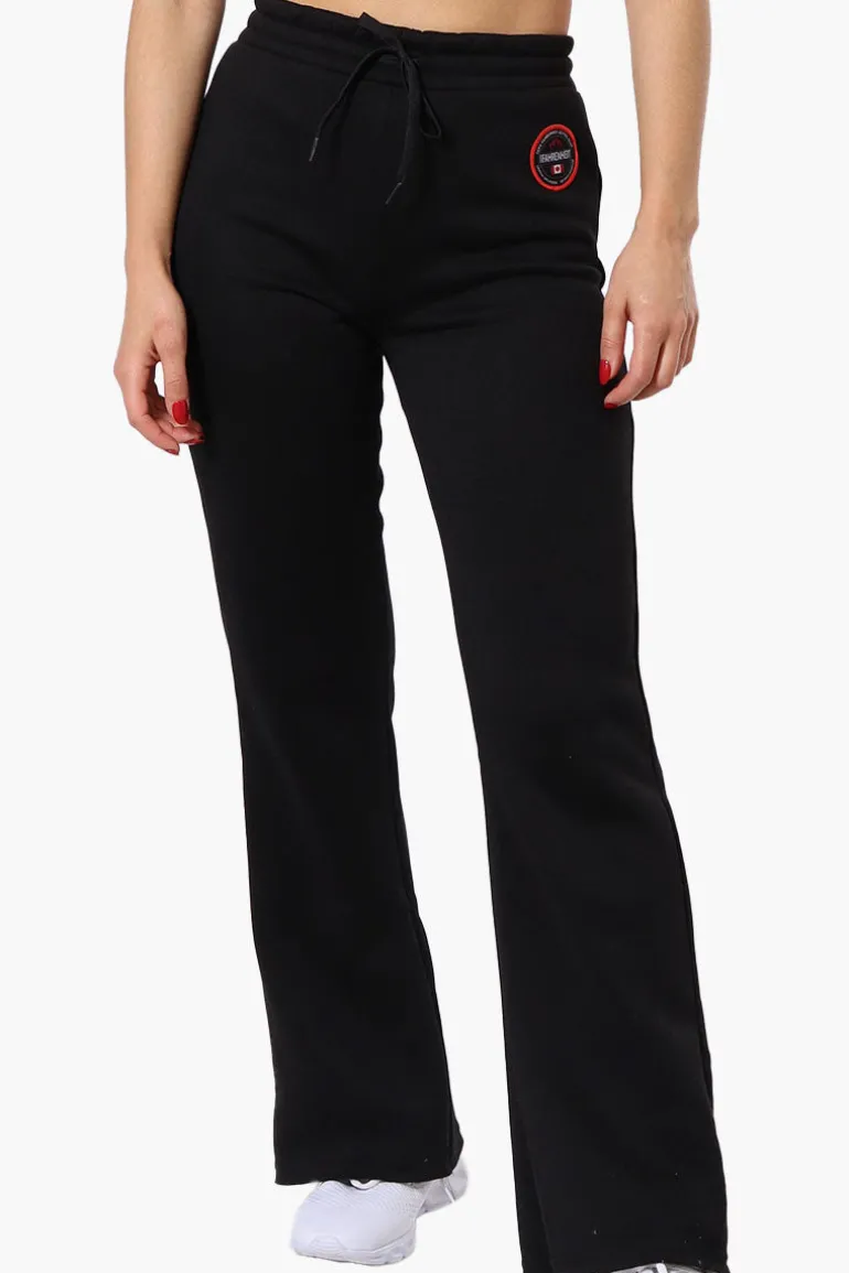 Fahrenheit Tie Waist Flared Sweatpants - Black