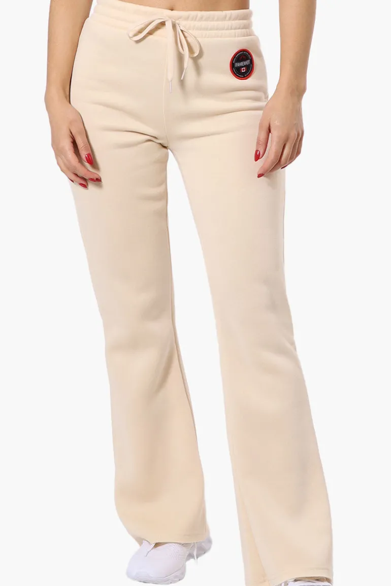 Fahrenheit Tie Waist Flared Sweatpants - Cream