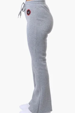 Fahrenheit Tie Waist Flared Sweatpants - Grey