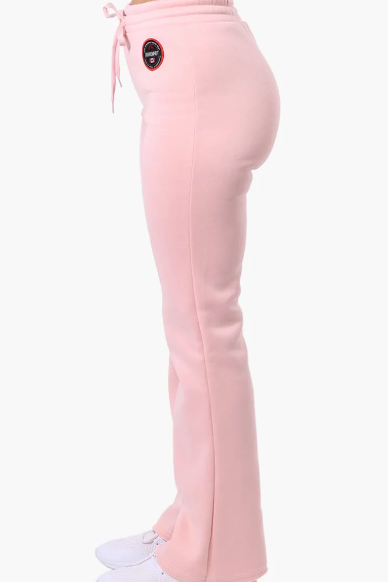 Fahrenheit Tie Waist Flared Sweatpants - Pink