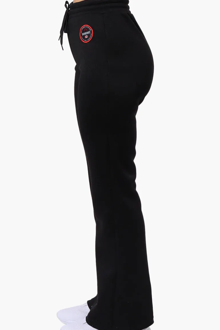 Fahrenheit Tie Waist Flared Sweatpants - Black