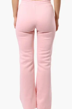 Fahrenheit Tie Waist Flared Sweatpants - Pink
