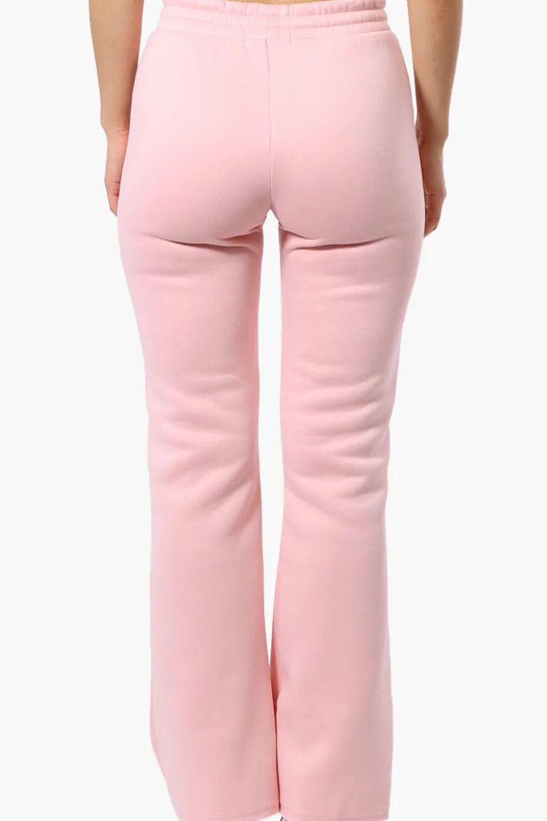 Fahrenheit Tie Waist Flared Sweatpants - Pink
