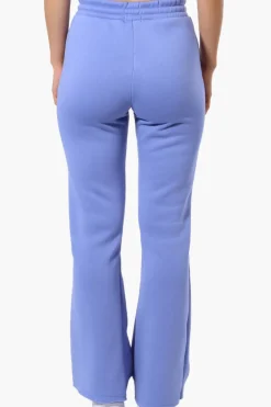 Fahrenheit Tie Waist Flared Sweatpants - Blue