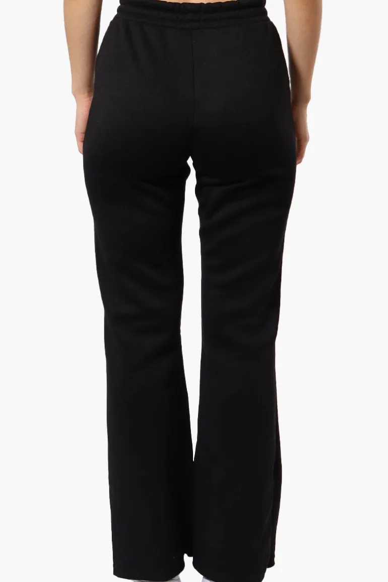 Fahrenheit Tie Waist Flared Sweatpants - Black