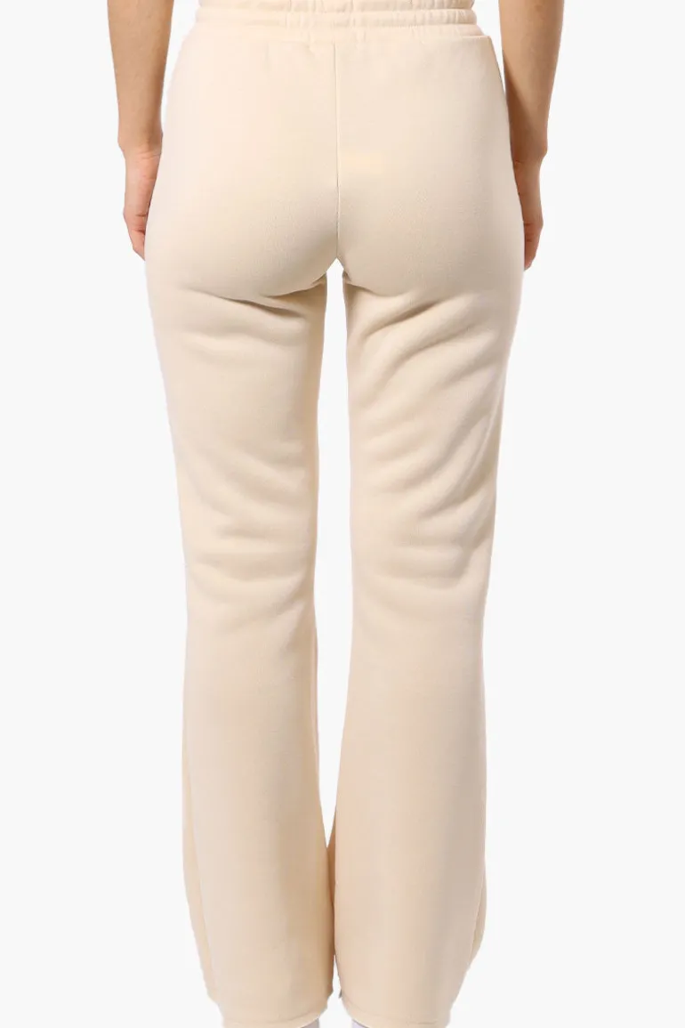 Fahrenheit Tie Waist Flared Sweatpants - Cream