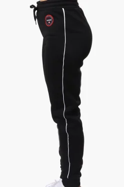 Fahrenheit Tie Waist Side Piping Joggers - Black