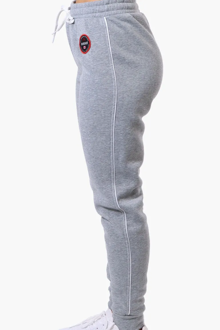 Fahrenheit Tie Waist Side Piping Joggers - Grey