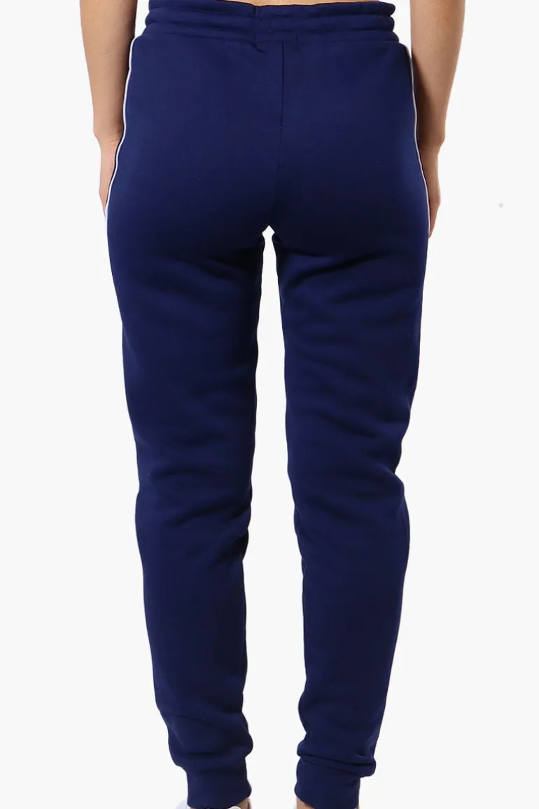 Fahrenheit Tie Waist Side Piping Joggers - Navy